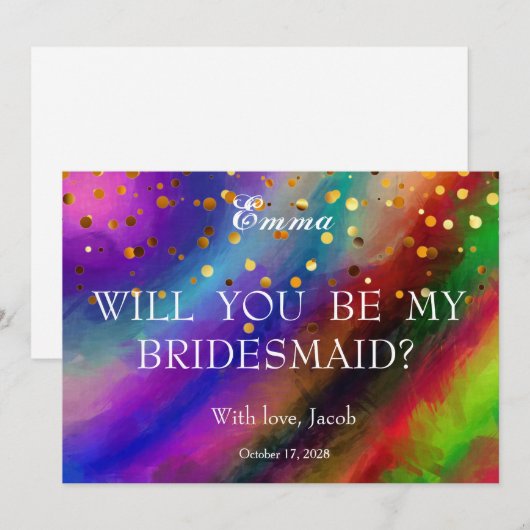 Gold Glitter zal mijn uitnodiging zijn (Voorkant / Achterkant)