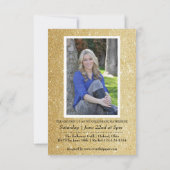 Gold Glitter Zebra 3x5 Afstuderen aankondiging (Achterkant)