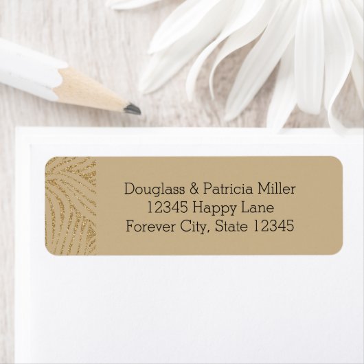 Gold Glitter Zebra afdrukken Etiket (Insitu)