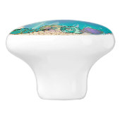 Gold Glitter Zeemeermin Holding Zeester Schattige  Keramische Knop (Zijkant)