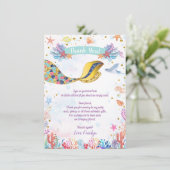 Gold Glitter | Zeemeermin in het Zee van Birthday Bedankkaart (Staand voorkant)