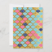 Gold Glitter | Zeemeermin in het Zee van Birthday Bedankkaart (Achterkant)