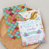 Gold Glitter | Zeemeermin in het Zee van Birthday Kaart