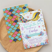 Gold Glitter | Zeemeermin in het Zee van Birthday Kaart