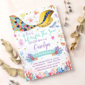 Gold Glitter | Zeemeermin in het Zee van Birthday Kaart