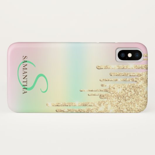 Gold Glitter zorgt voor holografische Iridescent Case-Mate iPhone Case (Achterkant (horizontaal))