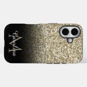 Gold Glitter, zwart, op maat Case-Mate iPhone Case (Achterkant (horizontaal))