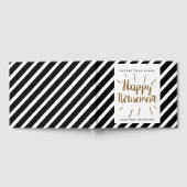 Gold Glitter Zwart-wit Happy Retirement Gastenboek (Volledig)