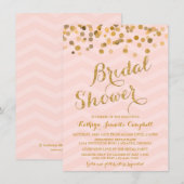 Gold Glittering Confetti Vrijgezellenfeest Invite Kaart (Voorkant / Achterkant)