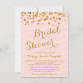 Gold Glittering Confetti Vrijgezellenfeest Invite Kaart (Voorkant)