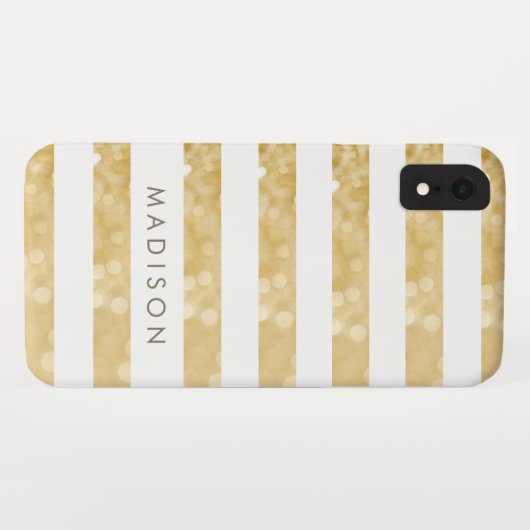 Gold Glittering Stripes - Aangepaste iPhone Case-M Case-Mate iPhone Case (Achterkant (horizontaal))