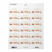 Gold Glitters Autumn Botanical Floral Address Etiket (Full Sheet)
