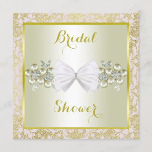 Gold Glitters, diamanten Pareltjes en Vrijgezellen Kaart