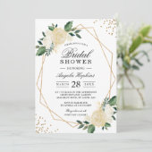 Gold Glitters Greenery Floral Vrijgezellenfeest Br Kaart (Staand voorkant)