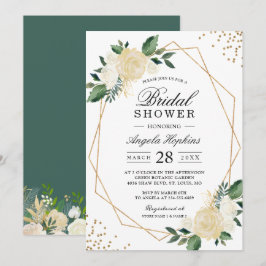 Gold Glitters Greenery Floral Vrijgezellenfeest Br Kaart