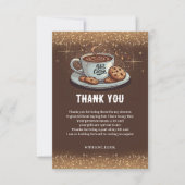 Gold Glitters Hot Chocolate Winter Baby shower Bedankkaart (Voorkant)