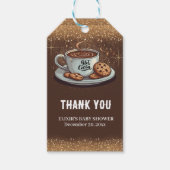 Gold Glitters Hot Chocolate Winter Baby shower Cadeaulabel (Voorkant)