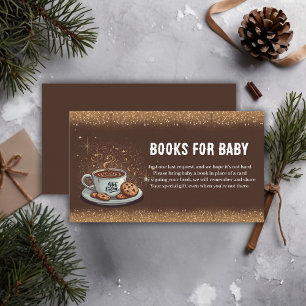 Gold Glitters Hot Chocolate Winter Baby shower Informatiekaartje