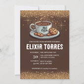 Gold Glitters Hot Chocolate Winter Baby shower Kaart (Voorkant)