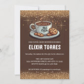 Gold Glitters Hot Chocolate Winter Baby shower Kaart (Voorkant)