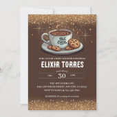 Gold Glitters Hot Chocolate Winter Baby shower Kaart (Voorkant)