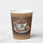 Gold Glitters Hot Chocolate Winter Baby shower Papieren Bekers (Achterkant)