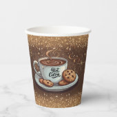 Gold Glitters Hot Chocolate Winter Baby shower Papieren Bekers (Voorkant)