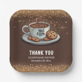 Gold Glitters Hot Chocolate Winter Baby shower Papieren Bordje (Voorkant)