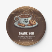 Gold Glitters Hot Chocolate Winter Baby shower Papieren Bordje (Voorkant)