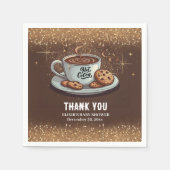 Gold Glitters Hot Chocolate Winter Baby shower Servet (Voorkant)