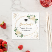 Gold Glitters Ivory Green Floral Gradual Party Servet (Insitu)