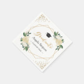 Gold Glitters Ivory Green Floral Gradual Party Servet (Hoek)