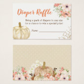 Gold Glitters Pumpkin Baby shower Diaper Raffle Visitekaartje (Voorkant /achterkant)