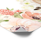 Gold Glitters Pumpkin Floral Herfst Baby shower Si Poster (Hoek)