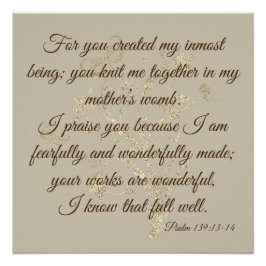 Gold Glittery Bible Verse Uplifting Quote Perfect Poster