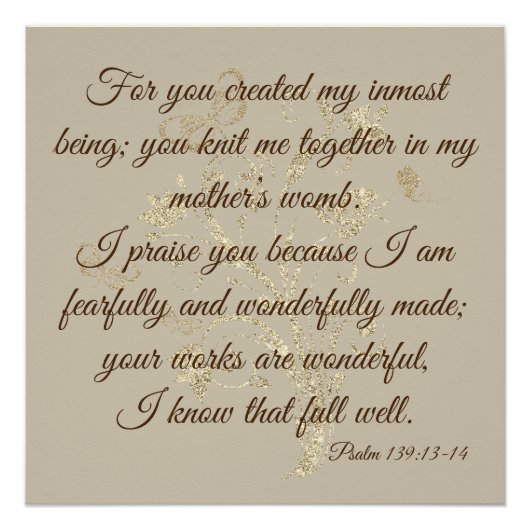 Gold Glittery Bible Verse Uplifting Quote Perfect Poster (Voorkant)