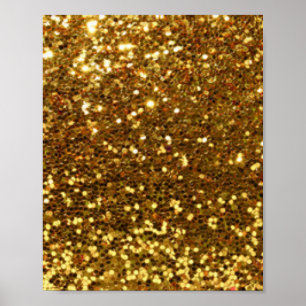 Gold Glittery Diamonds - Patroon afdrukken Poster