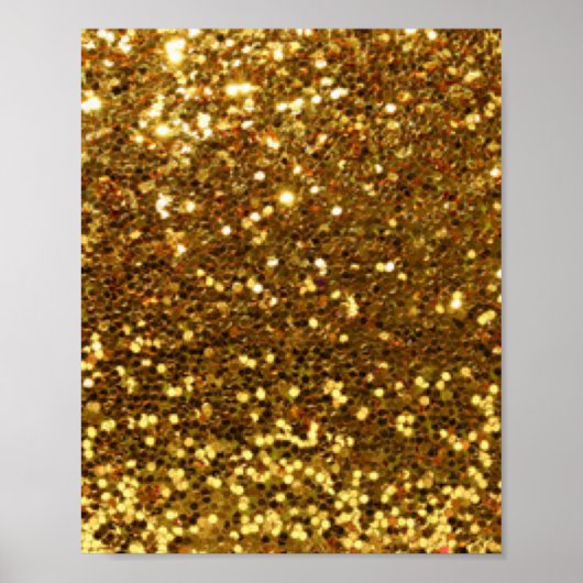 Gold Glittery Diamonds - Patroon afdrukken Poster (Voorkant)