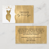 Gold Glittery Dress Seamstress Visitekaartje (Voorkant / Achterkant)