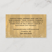 Gold Glittery Dress Seamstress Visitekaartje (Achterkant)