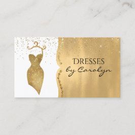 Gold Glittery Dress Seamstress Visitekaartje