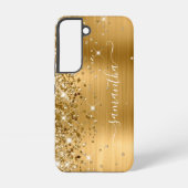 Gold Glittery Folie Girly Handtekening Samsung Galaxy Hoesje (Achterkant)