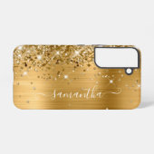 Gold Glittery Folie Girly Handtekening Samsung Galaxy Hoesje (Achterkant horizontaal)