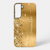 Gold Glittery Folie Girly Handtekening Samsung Galaxy Hoesje (Achterkant)