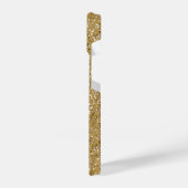 Gold Glittery Geometric Diamond Pattern Monogram iPhone Hoesje (Linkerkant)