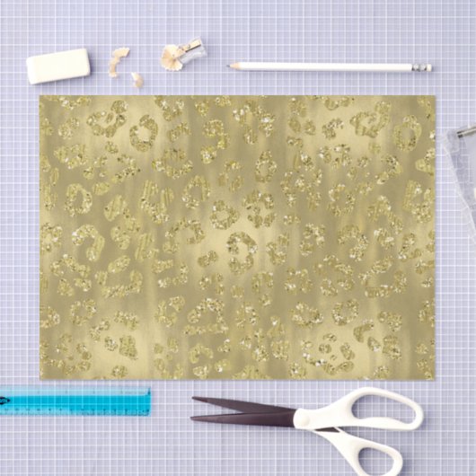Gold Glittery Leopard Print Tissuepapier (Craft)