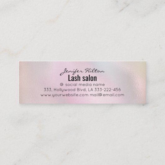 Gold Glittery luxe make-up ogen kalligrafie Mini Visitekaartje (Achterkant)