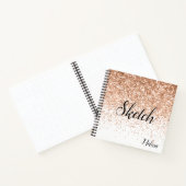 Gold Glittery Monogram Sketchbook Notitieboek (Binnen)