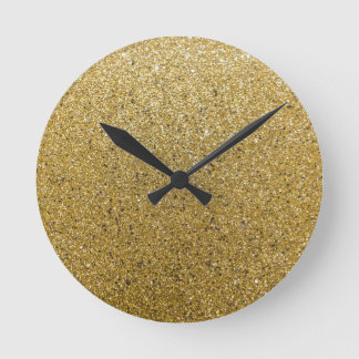 Gold Glittery Paper Ronde Klok
