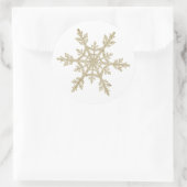 Gold Glittery Snowflake Ronde Sticker (Tas)